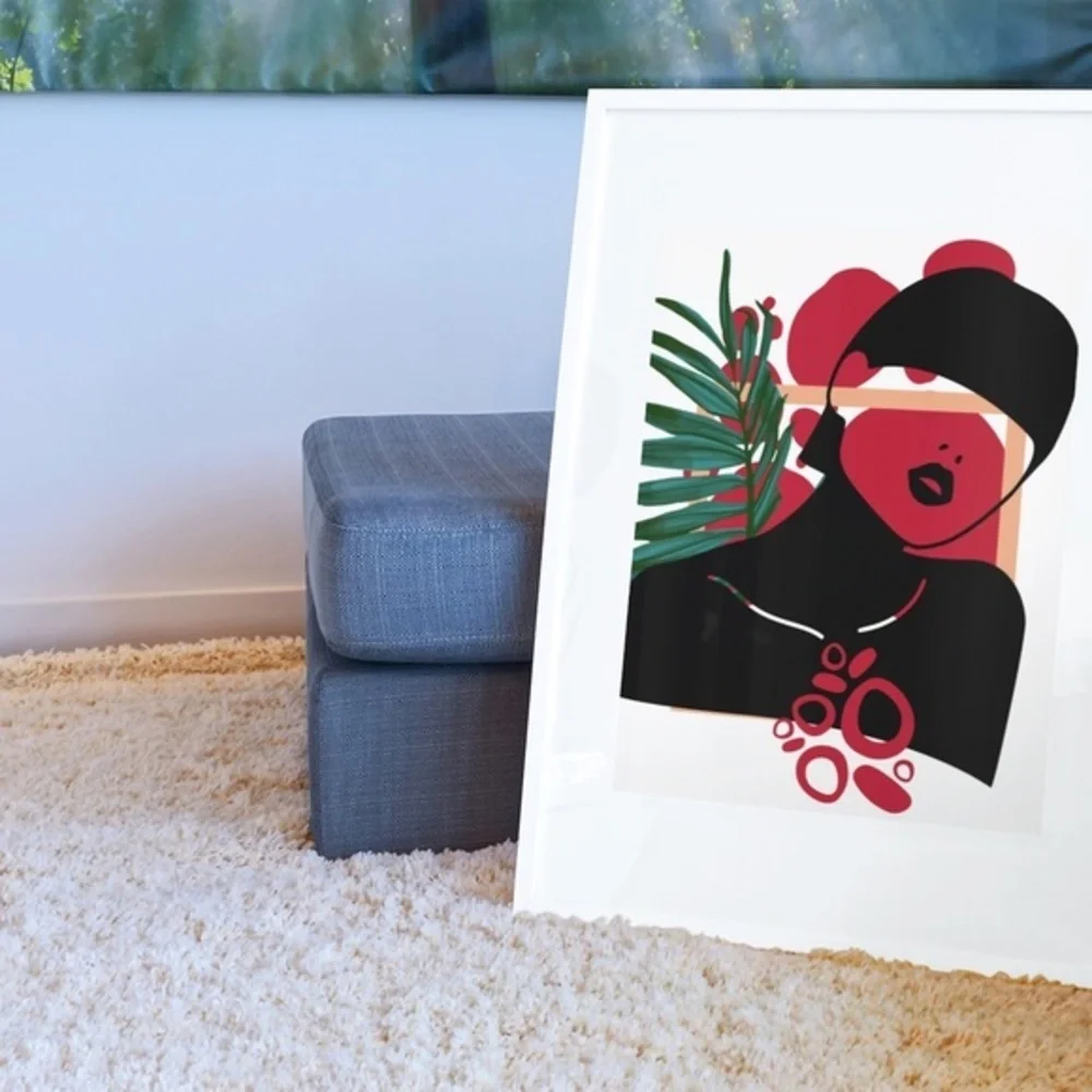 Modern Wall Art Print Tropical Girl Unframed - Picture 8 of 10